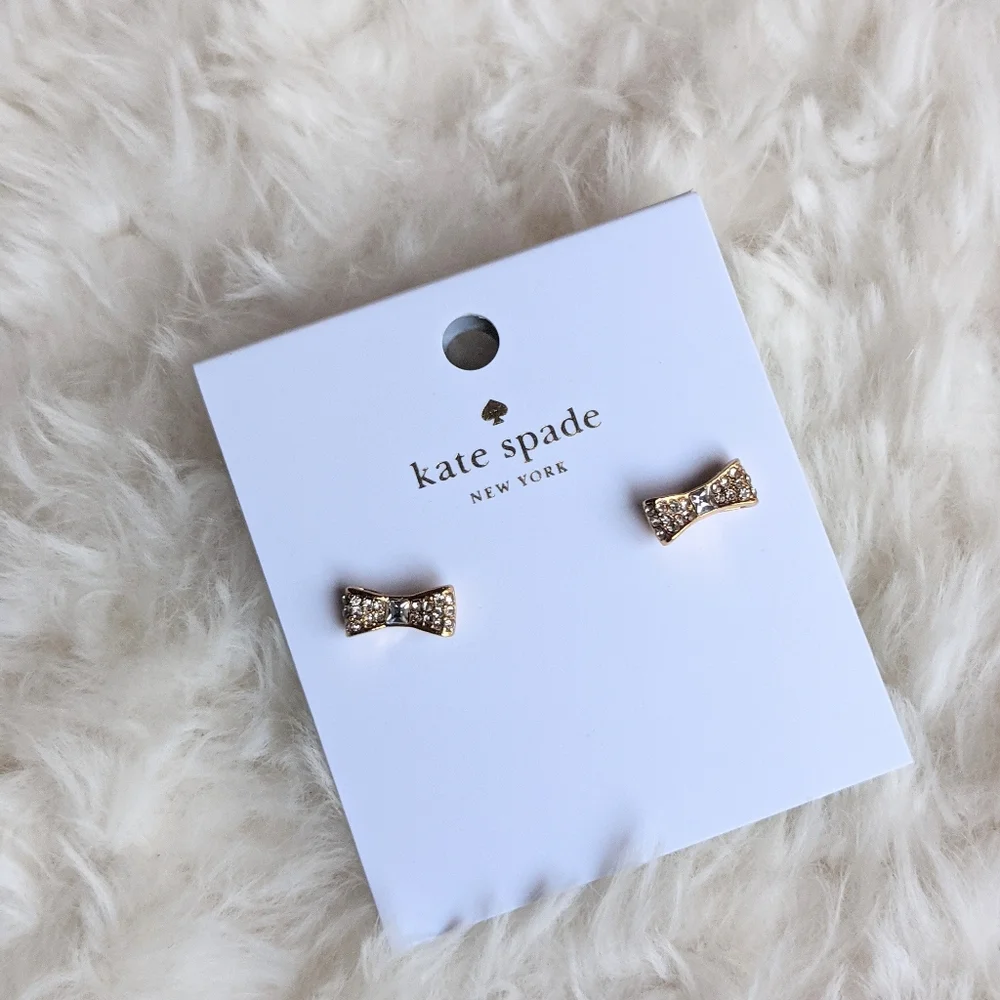 KATE SPADE ♠️ NY Ready Set Bow Gold Stud Earrings